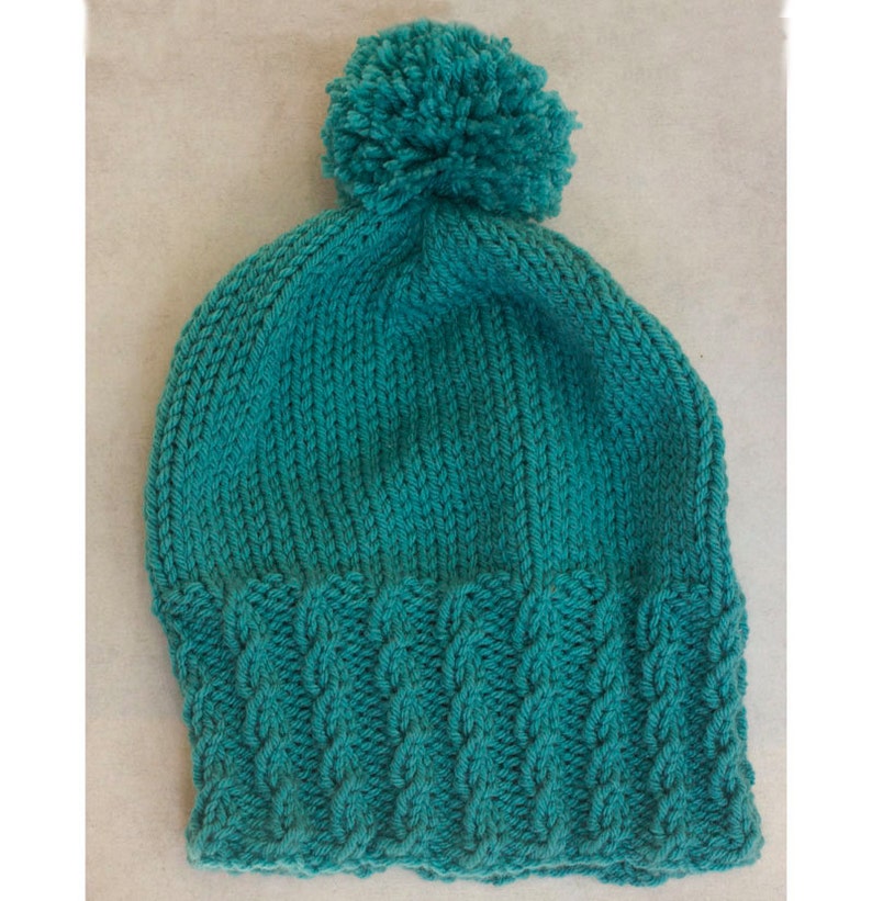 Download Pom Pom Beanie Knitting Pattern Knit Hat Pattern Mock ...