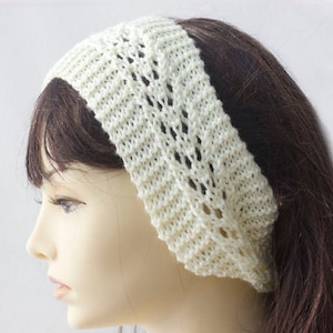 Easy Lace Headband Knitting Pattern, Knit Head Band Pattern