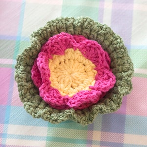 Flower Coasters in a Basket Easy Crochet Pattern for Cotton Yarn image 5