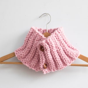 Hand Knit Chunky Buttoned Neck Scarf, Custom