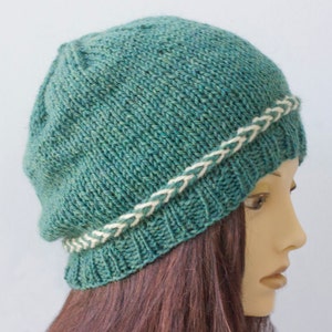 Latvian Braid Hat Knitting Pattern, Beanie Hat Knitting Pattern for Worsted Yarn image 3