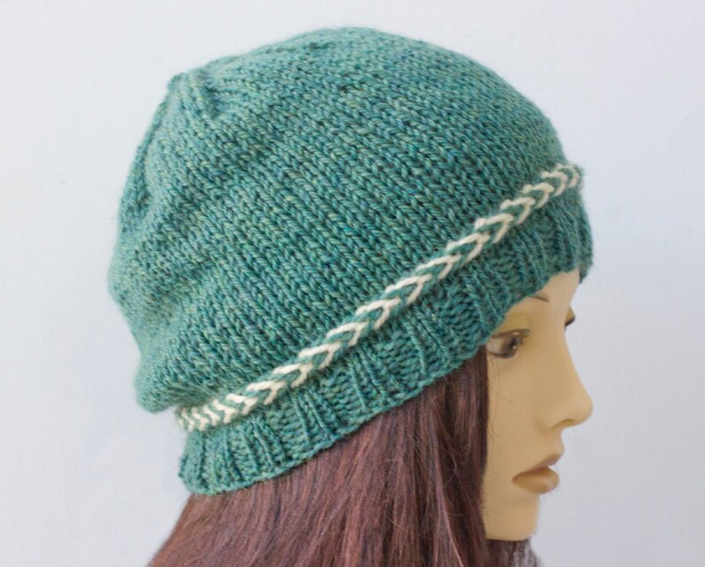 Latvian Braid Hat Knitting Pattern, Beanie Hat Knitting Pattern for Worsted Yarn image 3