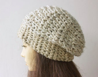 Easy Fast Chunky Hat Crochet Pattern, Slouchy Beanie Unisex Winter Hat Pattern
