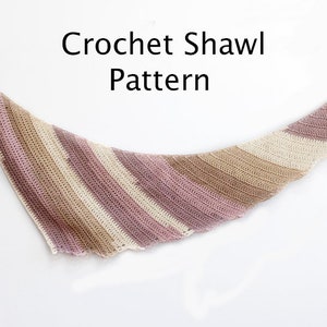 Long Triangle Scarf Crochet Pattern, Caron Cotton Cakes PDF Pattern