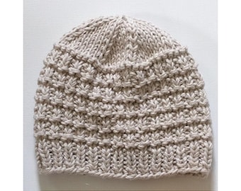Hand Knit Pure Cotton Beanie Hat, Custom