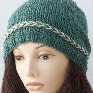 Latvian Braid Hat Knitting Pattern, Beanie Hat Knitting Pattern for Worsted Yarn image 6