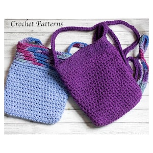 Easy Crochet Crossbody Bag Pattern, Cotton Purse Crochet Pattern, Two Patterns