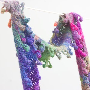 Easy Scarf Crochet Pattern, Boho Bobble Scarf PDF Pattern