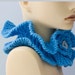 Knit Blue Ruffled Neck Scarf With Flower Buttoned Cowl - Etsy