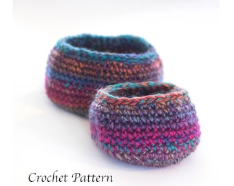 Easy, Quick Basket Crochet Pattern, Stash Buster
