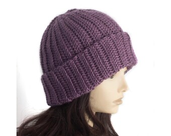 Crochet Pattern for Knit Look Ribbed Hat, Easy Child to Adult