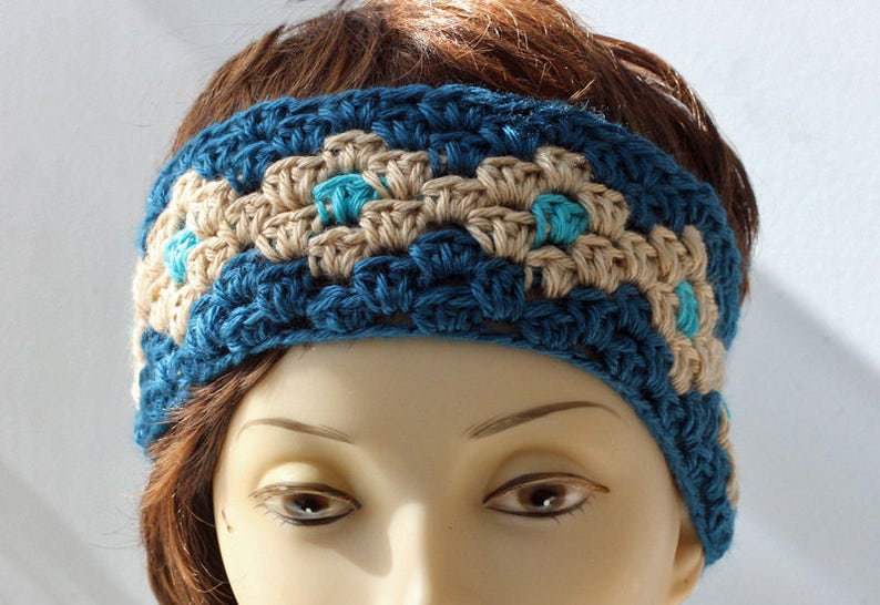 Easy Crochet Pattern for Granny Square Headband Head Band | Etsy