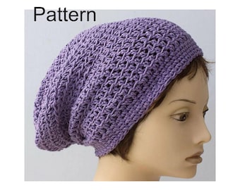 Slouchy Beanie Crochet Pattern: Cotton Summer Hat