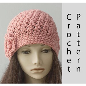 Flower Hat Crochet Pattern: Textured Beanie, Worsted Yarn (PDF Pattern)