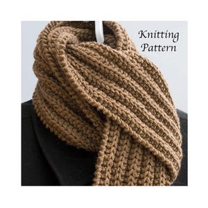 Easy Unisex Winter Ribbed Scarf Knitting Pattern, Men's Scarf Pattern