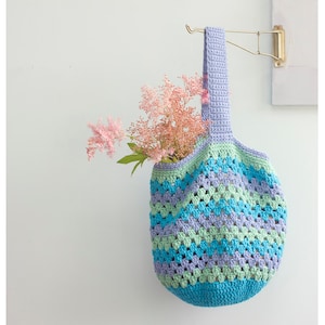Easy Market Bag Crochet Pattern, Granny Square Bag Pattern, Lily Sugar n Cream Yarn Pattern