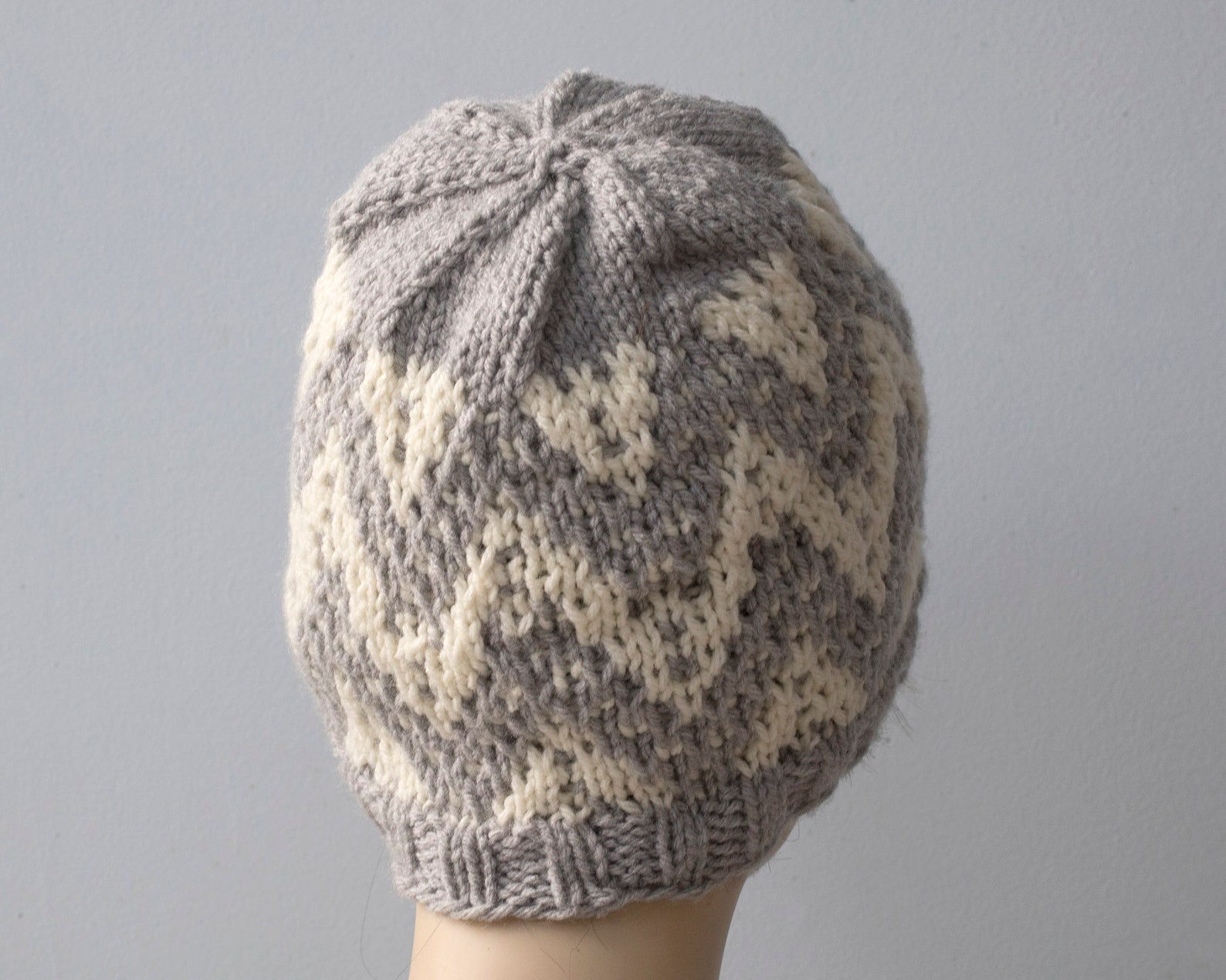 Easy Mosaic Knitting Beanie Hat Pattern Chevron Knit Hat PDF Etsy