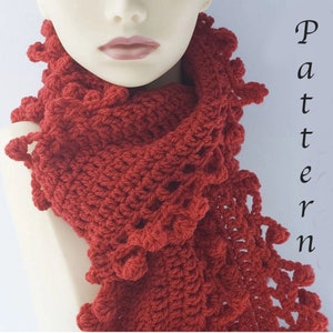 Easy Bobble Scarf Crochet Pattern, Worsted Yarn