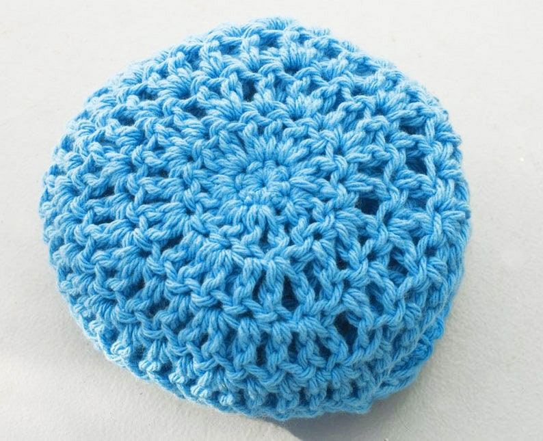 Net Bag Foldaway Blue Cotton Market Bag Ready to Ship Reusable Grocery Tote Summer Tote Beach Bag