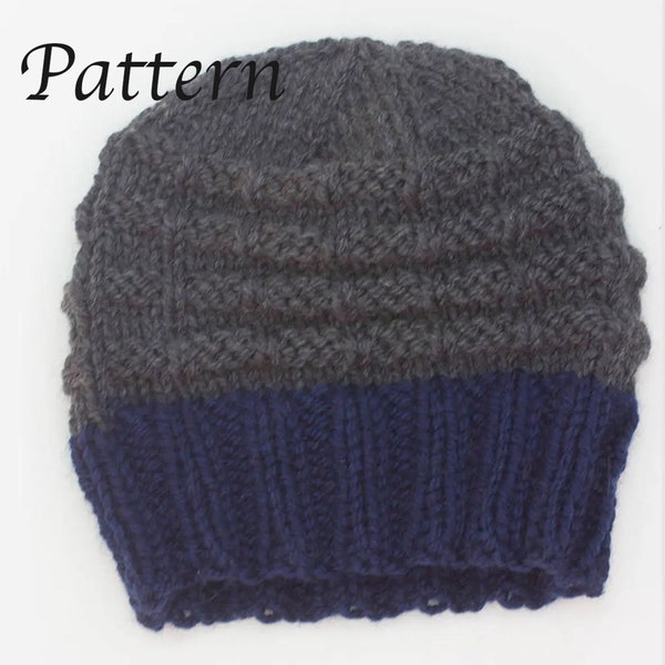 Easy Men's Chunky Hat Knitting Pattern for Bulky Yarn, Unisex Hat Pattern,  Beanie PDF Pattern