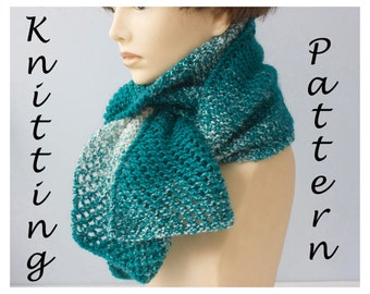 Scarfie Yarn Knitting Pattern, One Skein Scarf Pattern, Lace Scarf PDF Instant Download, Easy Knitting Pattern