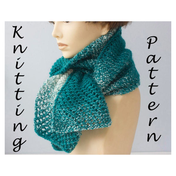 Scarfie Yarn Knitting Pattern, One Skein Scarf Pattern, Lace Scarf PDF Instant Download, Easy Knitting Pattern