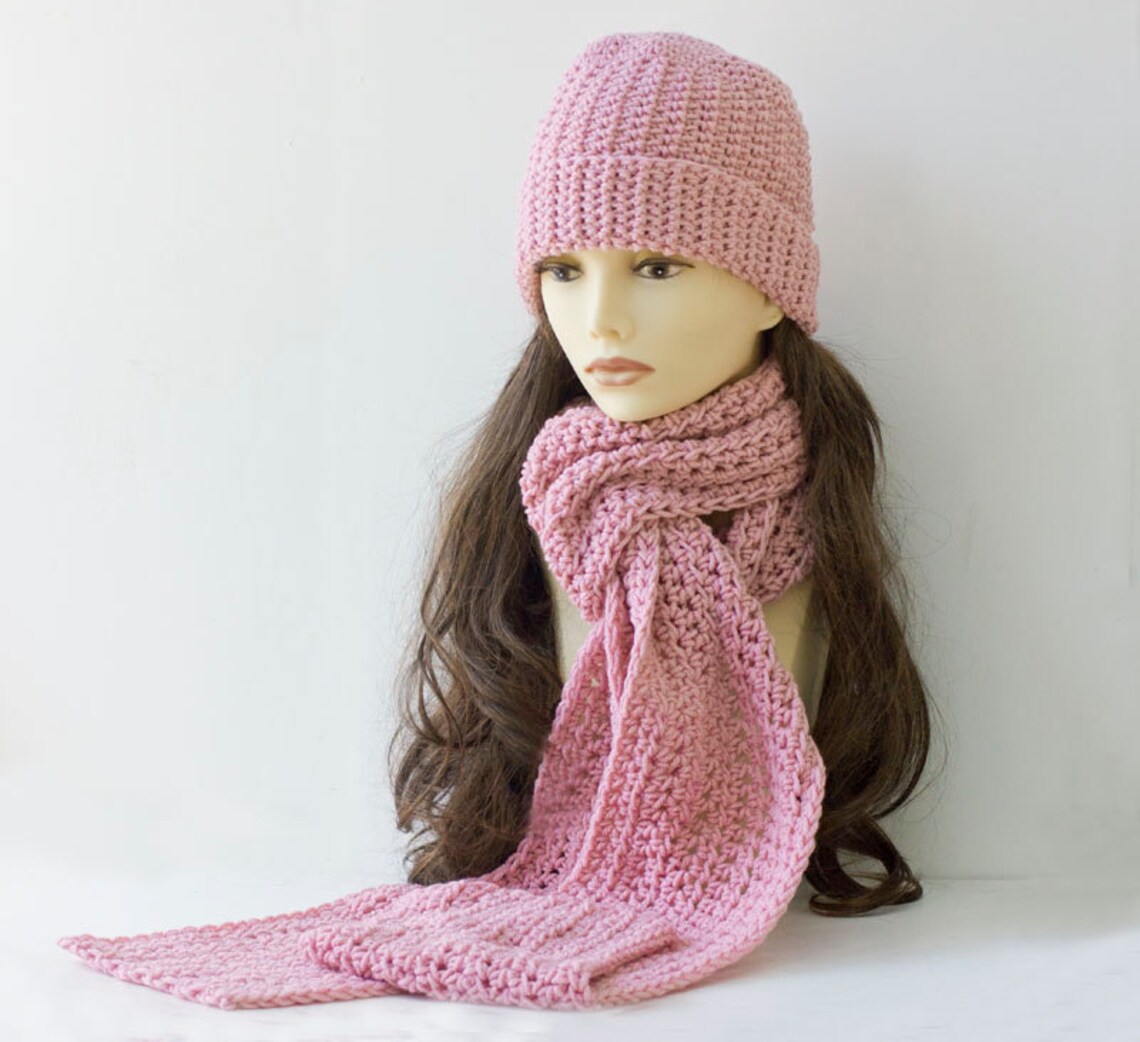 Easy Crochet Pattern Hat and Scarf Set Crochet Pattern Etsy