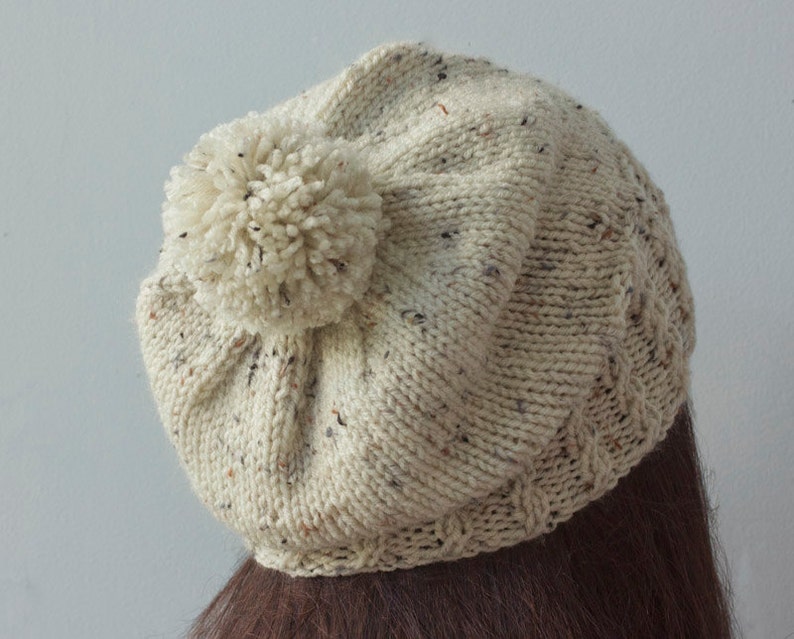 Download Pom Pom Beanie Knitting Pattern Knit Hat Pattern Mock ...