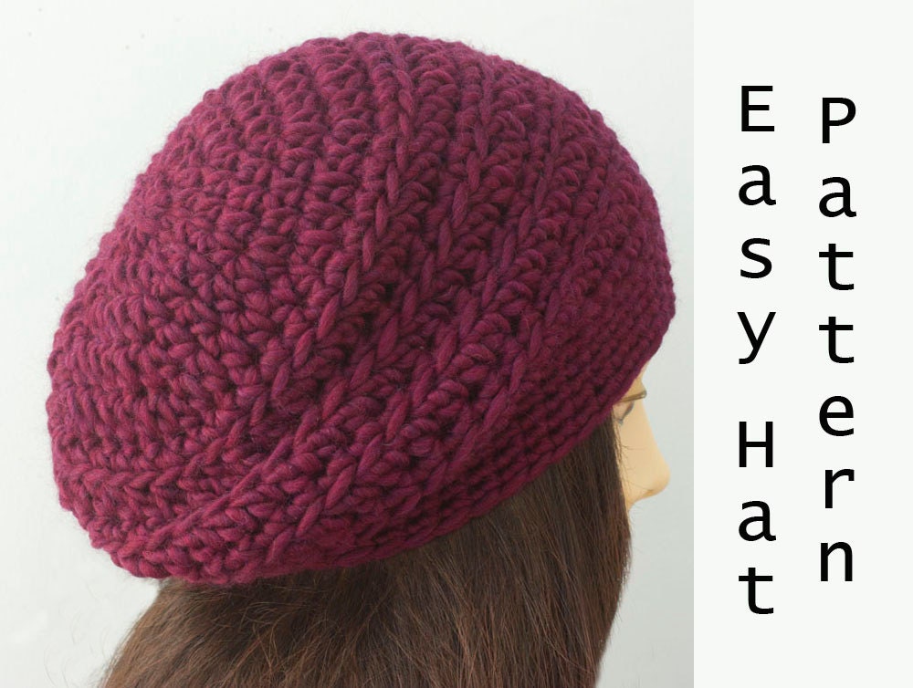 Easy Chunky Hat Crochet Pattern Beret 
