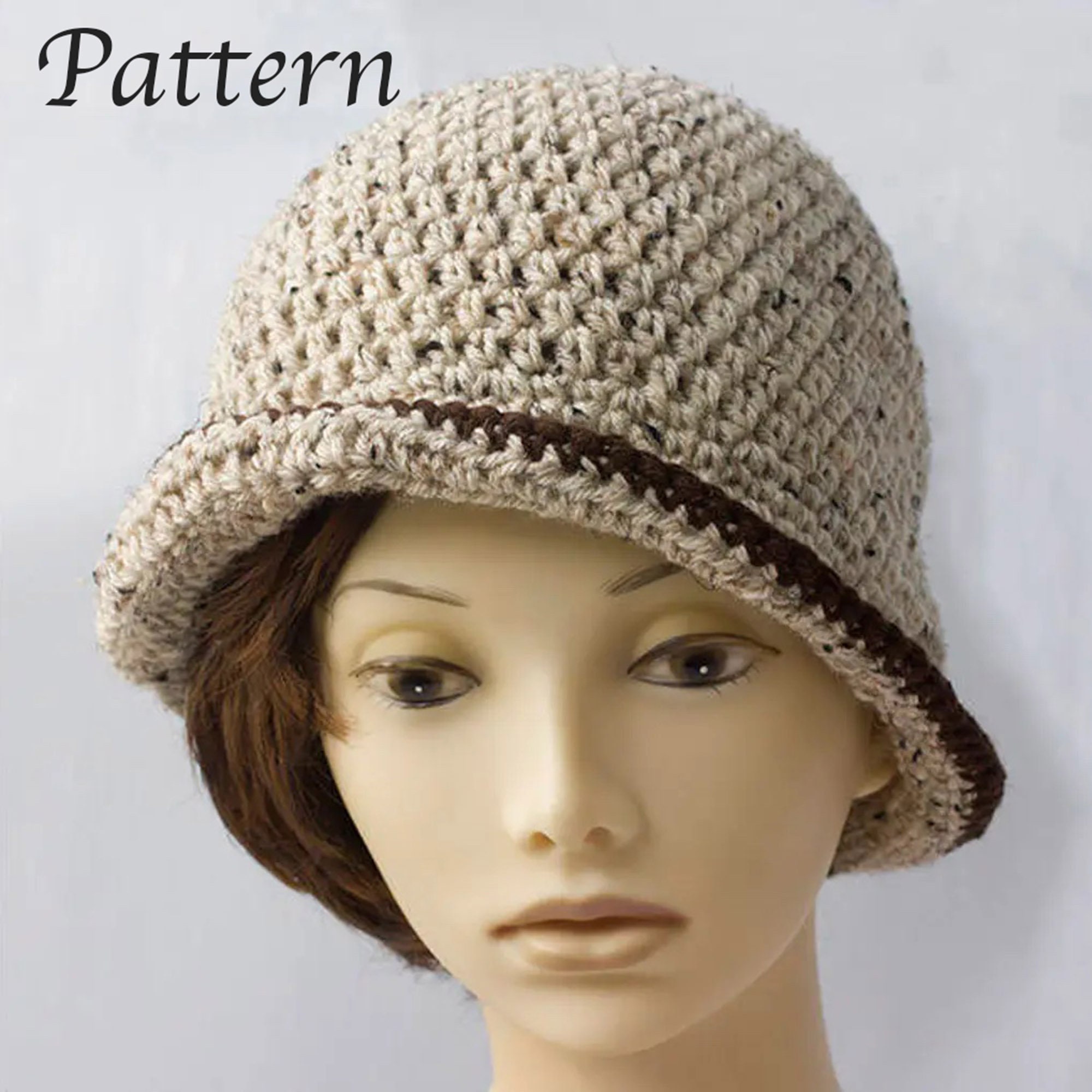 5 Easy Hat Crochet Patterns E-book, 1920's Style Flapper Cloche Hat Pattern  Bundle 