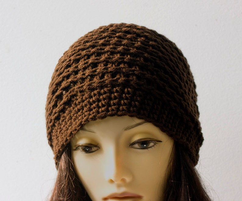 Easy Slouchy Beanie Crochet Pattern, Knit Look Crochet Hat Pattern image 2