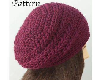Easy Chunky Hat Crochet Pattern, Beret