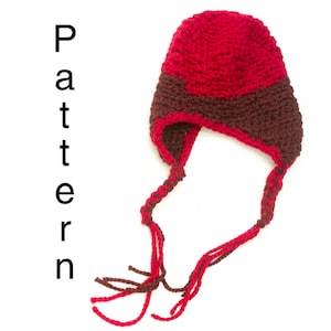Easy Crochet Pattern, Chunky Winter Hat Crochet Pattern, Helmet Hat, Ear Flap Hat, Aviator Hat CrochetPattern
