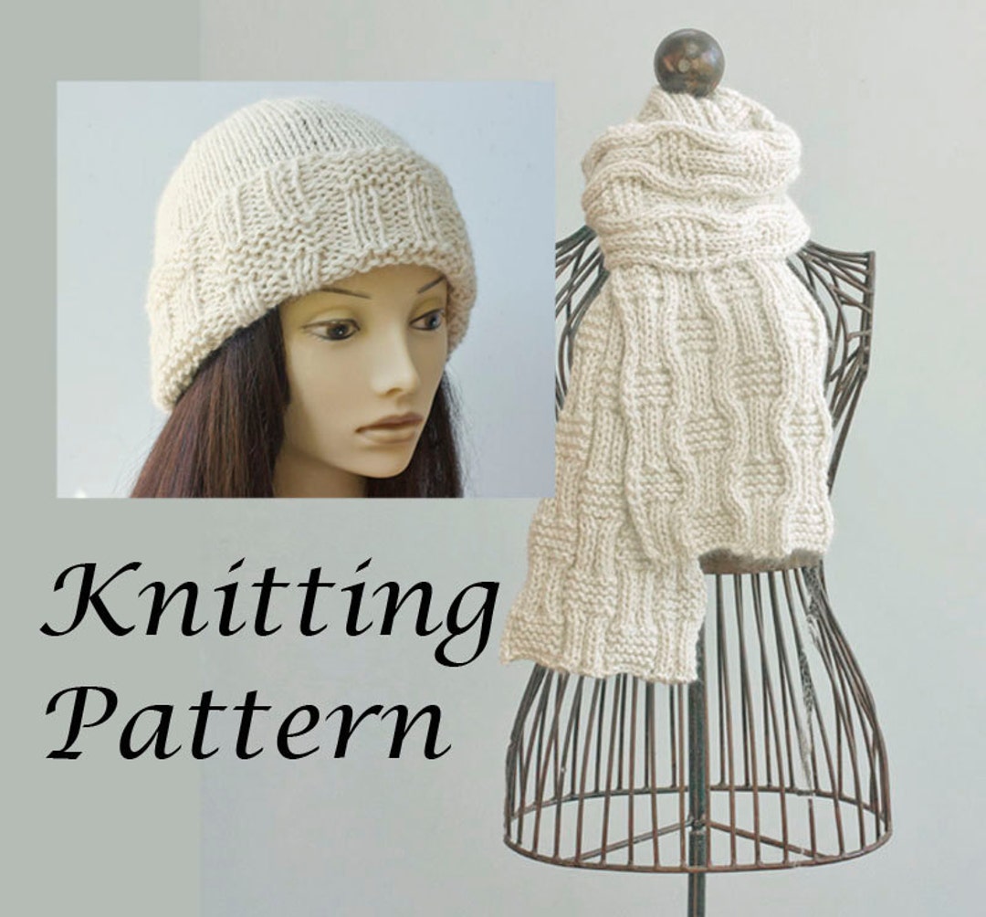 Two Easy Knitting Patterns, Knit Hat Pattern, Knit Scarf Pattern