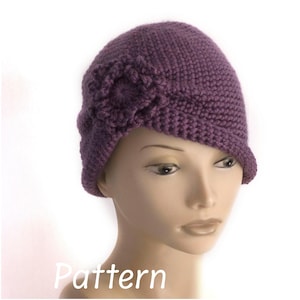 Turban Hat Crochet Pattern with Flower, Easy Chemo Cap Cloche