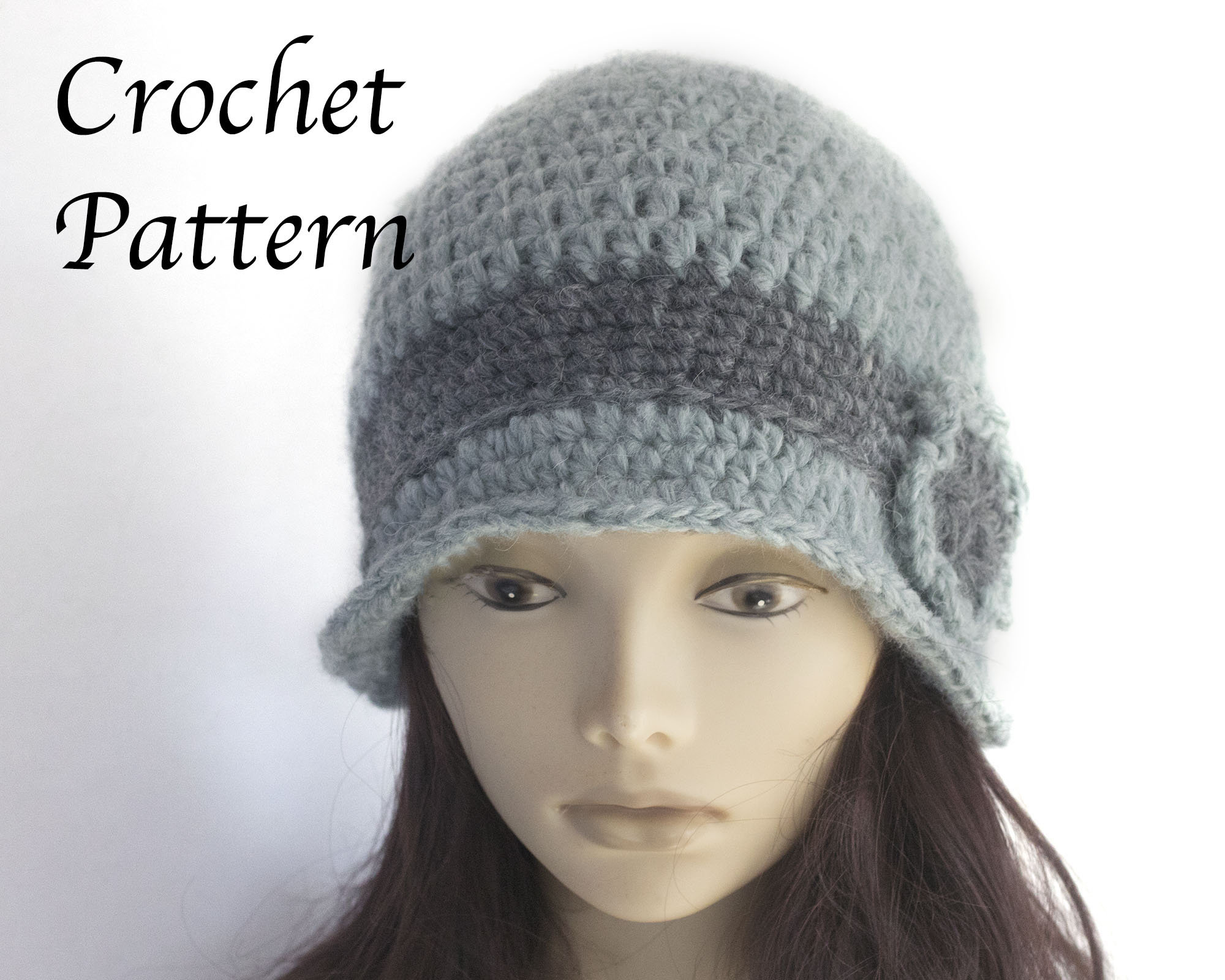 Bucket Hat‎ Peruvian Crochet Roll-Up Hat Thick Knit Alpaca & Sheep Wool Small Crochet fisherman hat in raffia, various colors for Women  main image 3