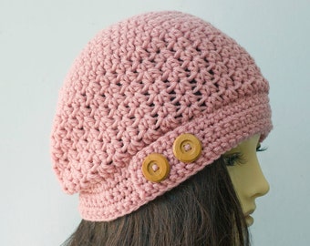 Easy  Hat Crochet Pattern for Woman,  Slouchy Hat Pattern, Instant Download, PDF Pattern