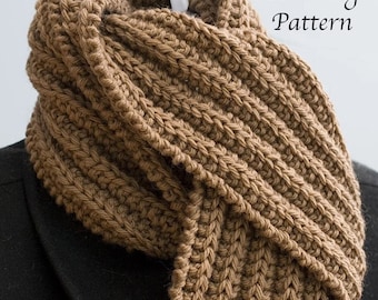 Easy Unisex Winter Ribbed Scarf Knitting Pattern, Men's Scarf Pattern