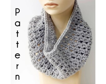 Easy Cowl Crochet Pattern: Lace Snood Worsted Yarn