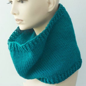 Easy Cowl Knitting Pattern, Brioche Rib Neckwarmer Pattern,  Worsted Yarn