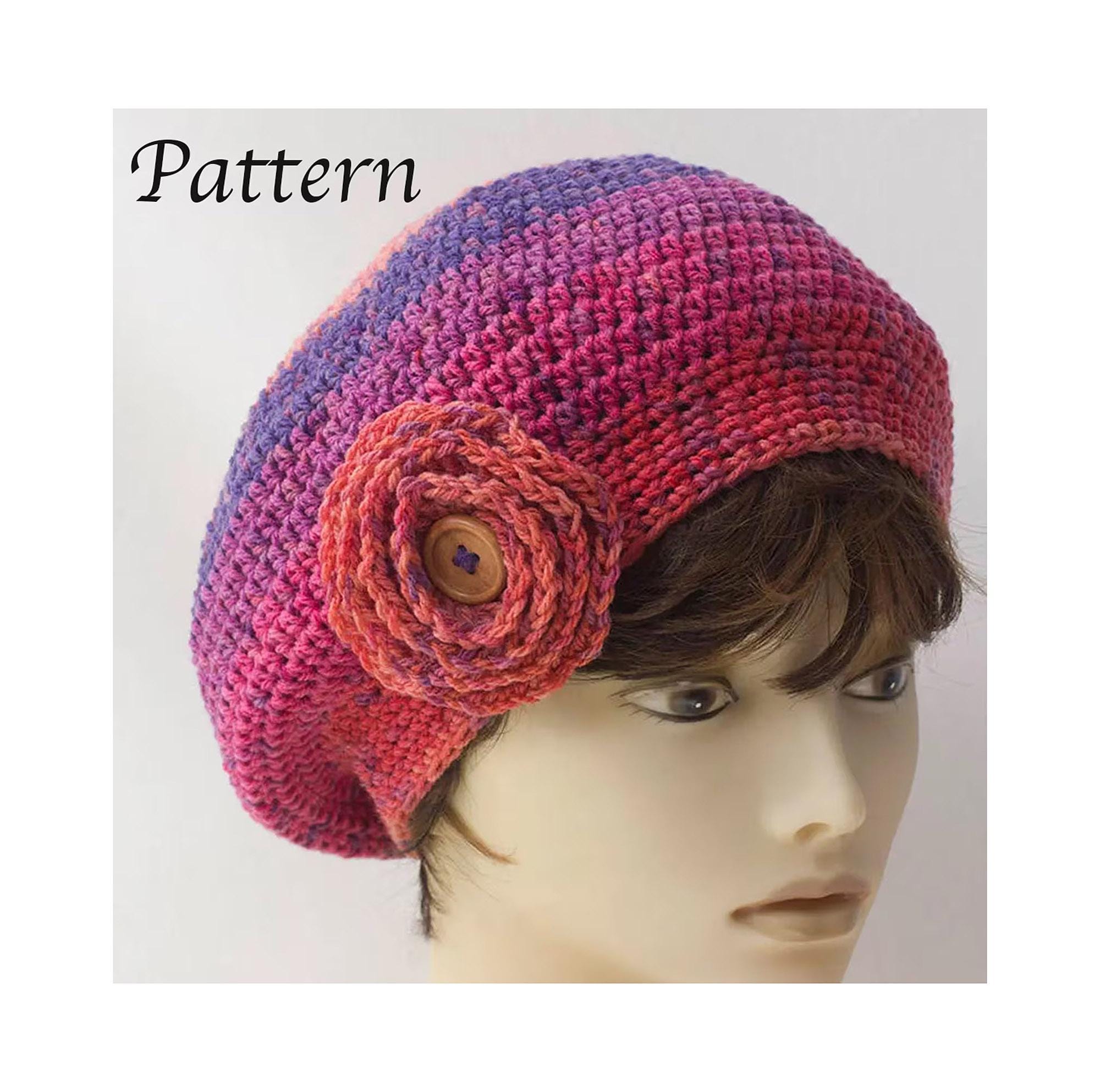 Easy Hat Crochet Pattern With Detachable Flower: Beret - Etsy