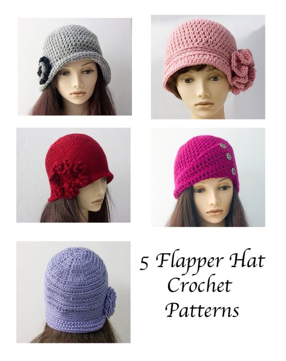 5 Easy Hat Crochet Patterns E-book, 1920's Style Flapper Cloche Hat Pattern  Bundle -  Singapore