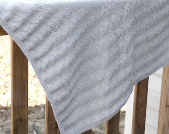 Easy Knitting Pattern:  Reversible Baby Blanket (PDF Download)