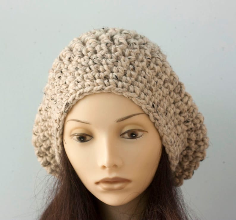 Easy Chunky Slouchy Beanie Crochet Pattern Winter Hat Crochet Etsy UK