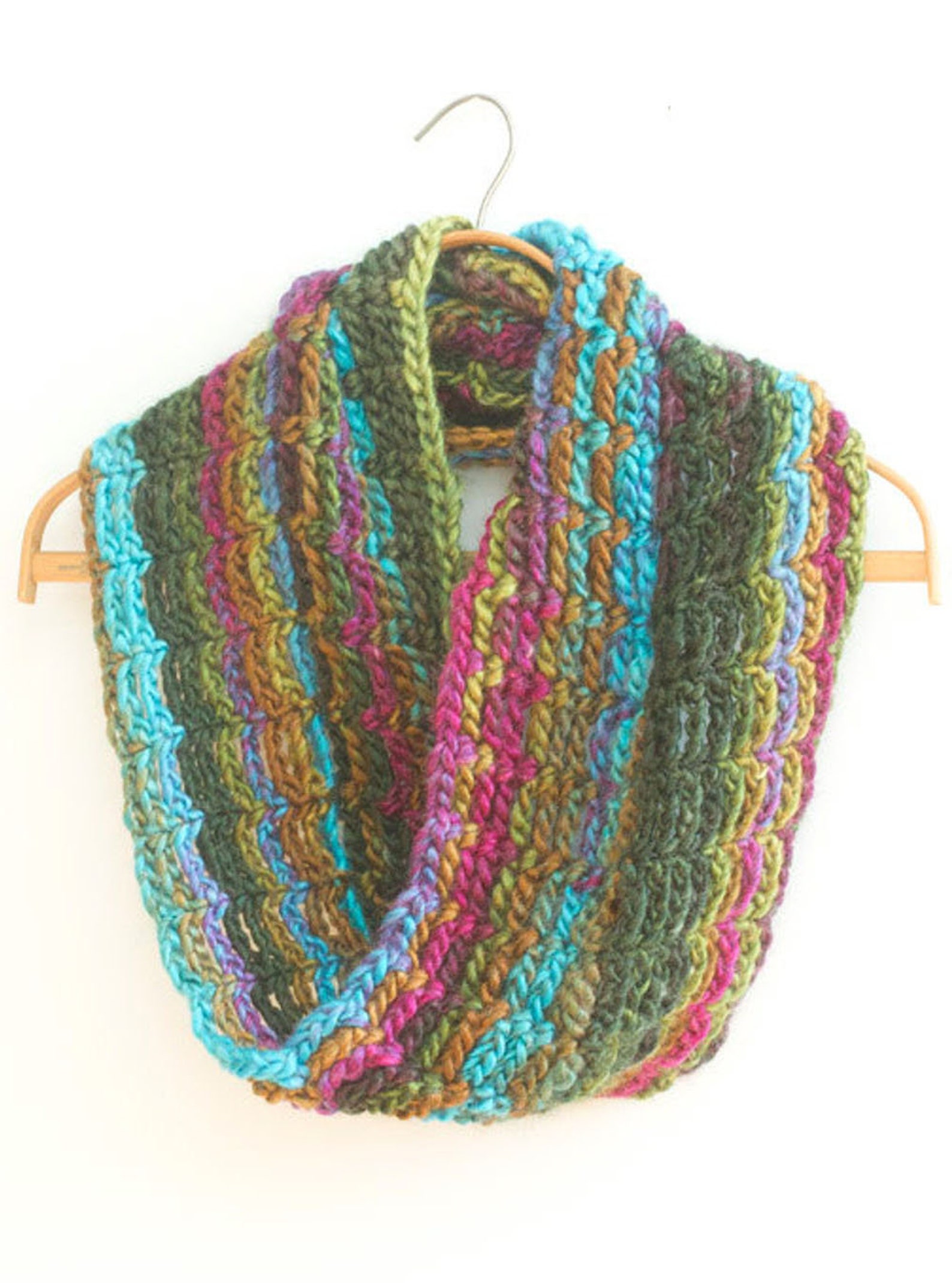 Easy Chunky Infinity Scarf Crochet Pattern, Bulky Yarn - Etsy
