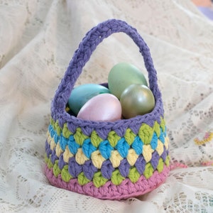 Patrón de crochet de canasta de Pascua fácil y rápido para hilo de algodón imagen 3