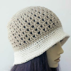 Custom Cotton Bucket Hat, Hand Crocheted Sun Hat image 1