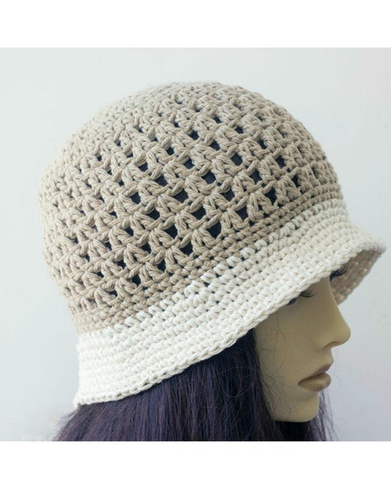 Custom Cotton Bucket Hat, Hand Crocheted Sun Hat
