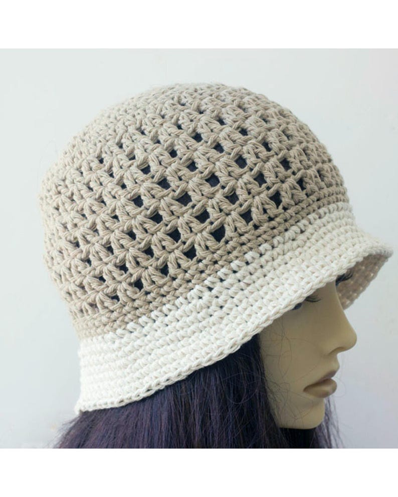 Custom Cotton Bucket Hat, Hand Crocheted Sun Hat image 1