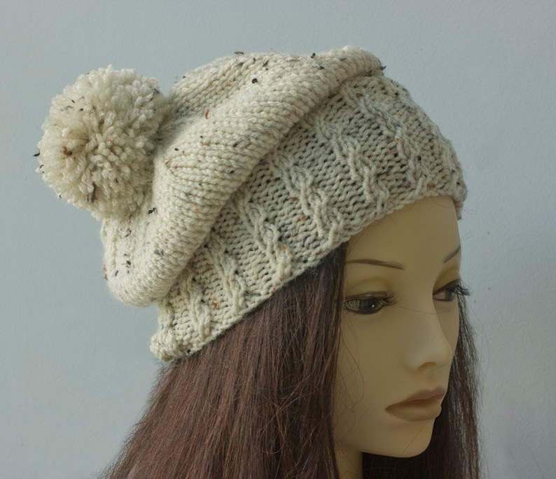 Download Pom Pom Beanie Knitting Pattern Knit Hat Pattern Mock ...